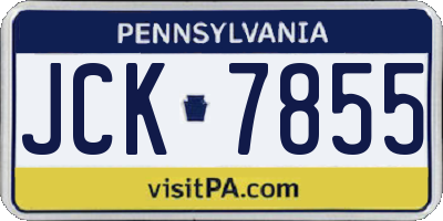 PA license plate JCK7855