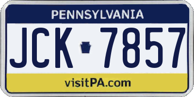 PA license plate JCK7857