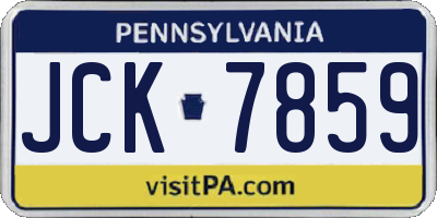 PA license plate JCK7859