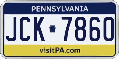PA license plate JCK7860