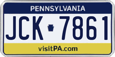 PA license plate JCK7861