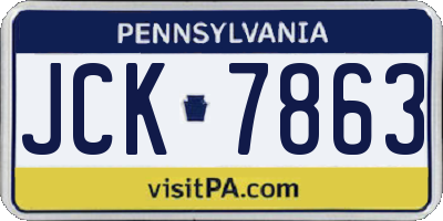PA license plate JCK7863
