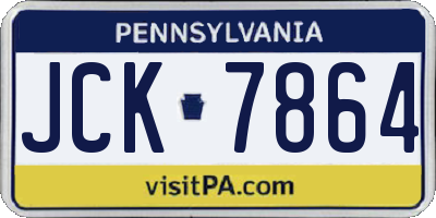 PA license plate JCK7864