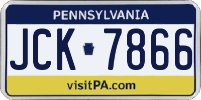 PA license plate JCK7866