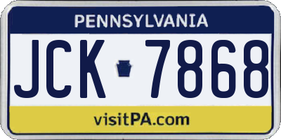 PA license plate JCK7868