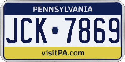 PA license plate JCK7869