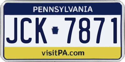 PA license plate JCK7871