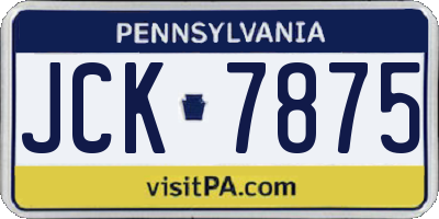 PA license plate JCK7875