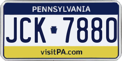 PA license plate JCK7880