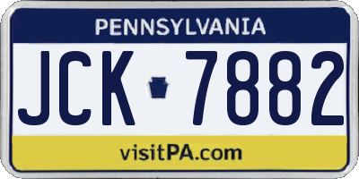 PA license plate JCK7882