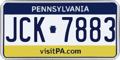 PA license plate JCK7883