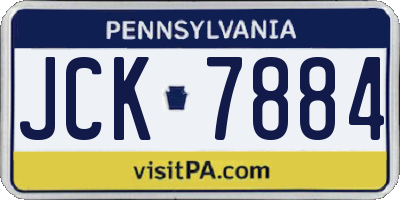 PA license plate JCK7884