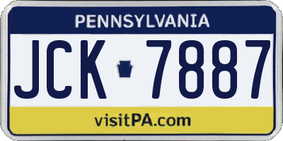 PA license plate JCK7887