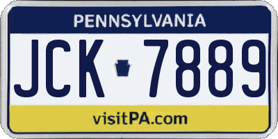 PA license plate JCK7889