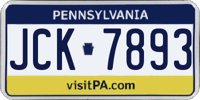 PA license plate JCK7893