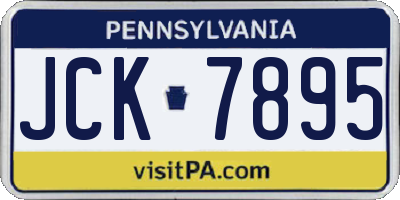 PA license plate JCK7895
