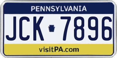 PA license plate JCK7896