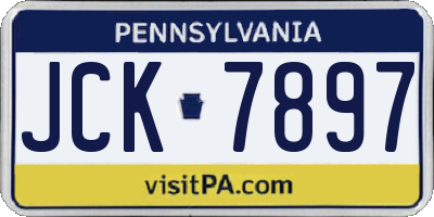 PA license plate JCK7897