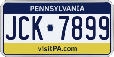 PA license plate JCK7899