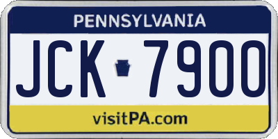 PA license plate JCK7900