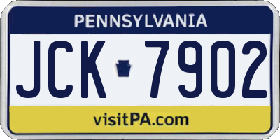 PA license plate JCK7902