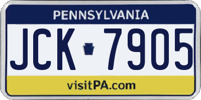 PA license plate JCK7905