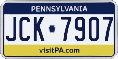 PA license plate JCK7907