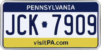 PA license plate JCK7909
