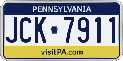 PA license plate JCK7911