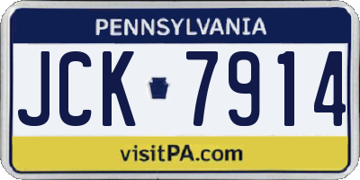 PA license plate JCK7914