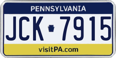 PA license plate JCK7915