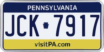 PA license plate JCK7917