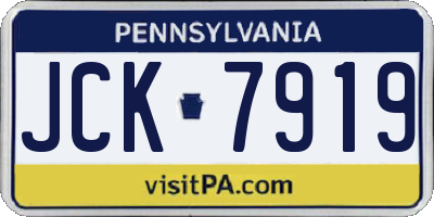 PA license plate JCK7919