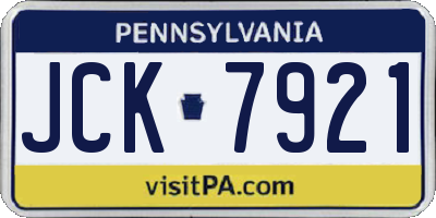 PA license plate JCK7921