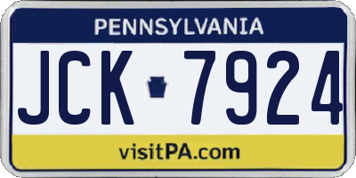 PA license plate JCK7924