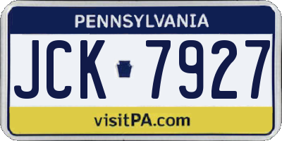 PA license plate JCK7927