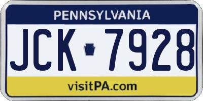 PA license plate JCK7928