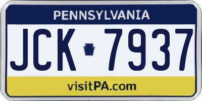PA license plate JCK7937