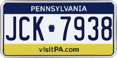 PA license plate JCK7938
