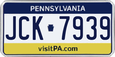 PA license plate JCK7939