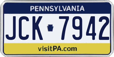 PA license plate JCK7942