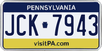 PA license plate JCK7943