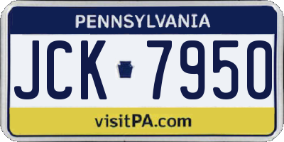 PA license plate JCK7950