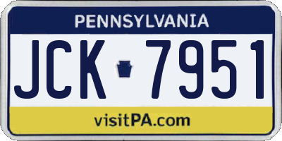 PA license plate JCK7951
