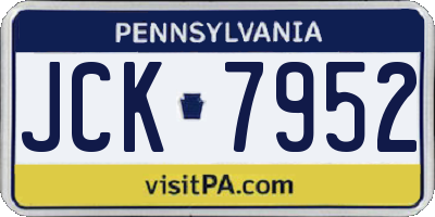 PA license plate JCK7952