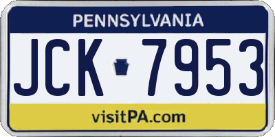 PA license plate JCK7953
