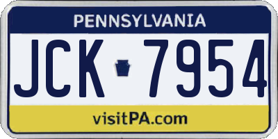 PA license plate JCK7954