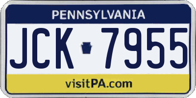 PA license plate JCK7955