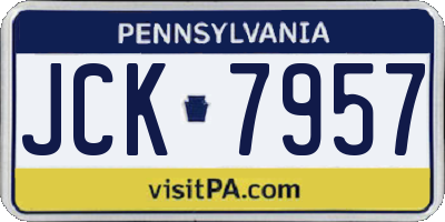 PA license plate JCK7957