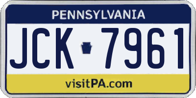 PA license plate JCK7961